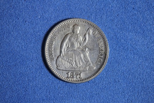 ESTATE FIND 1871 SEATED LIBERTY HALF DIME #K55195
