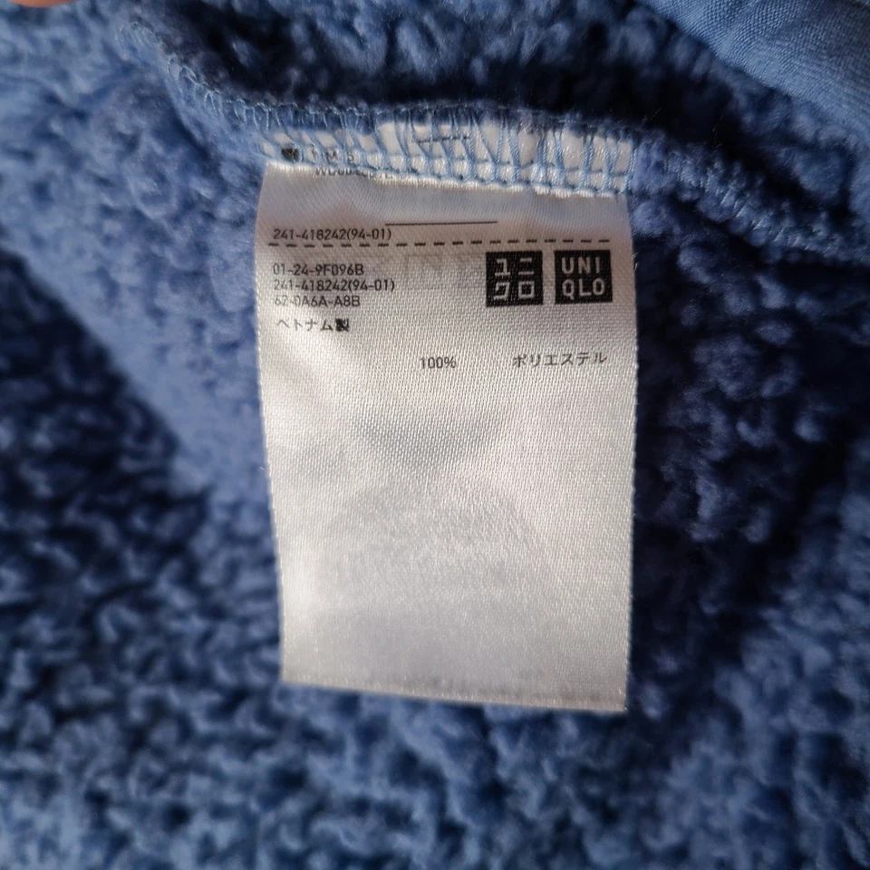 Chaqueta Uniqlo para mujer mediana azul polar cremallera completa acogedora cálida informal cuello falso Foto 4 de 4