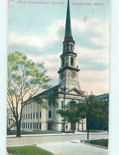 Bent Corner Divided-Back CHURCH SCENE Cambridge Massachusetts MA 60k cards L6054