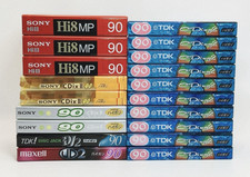 Type II Cassette Tapes SONY Hi8 MP90 Lot of 19 Sealed TDK Maxell SONY