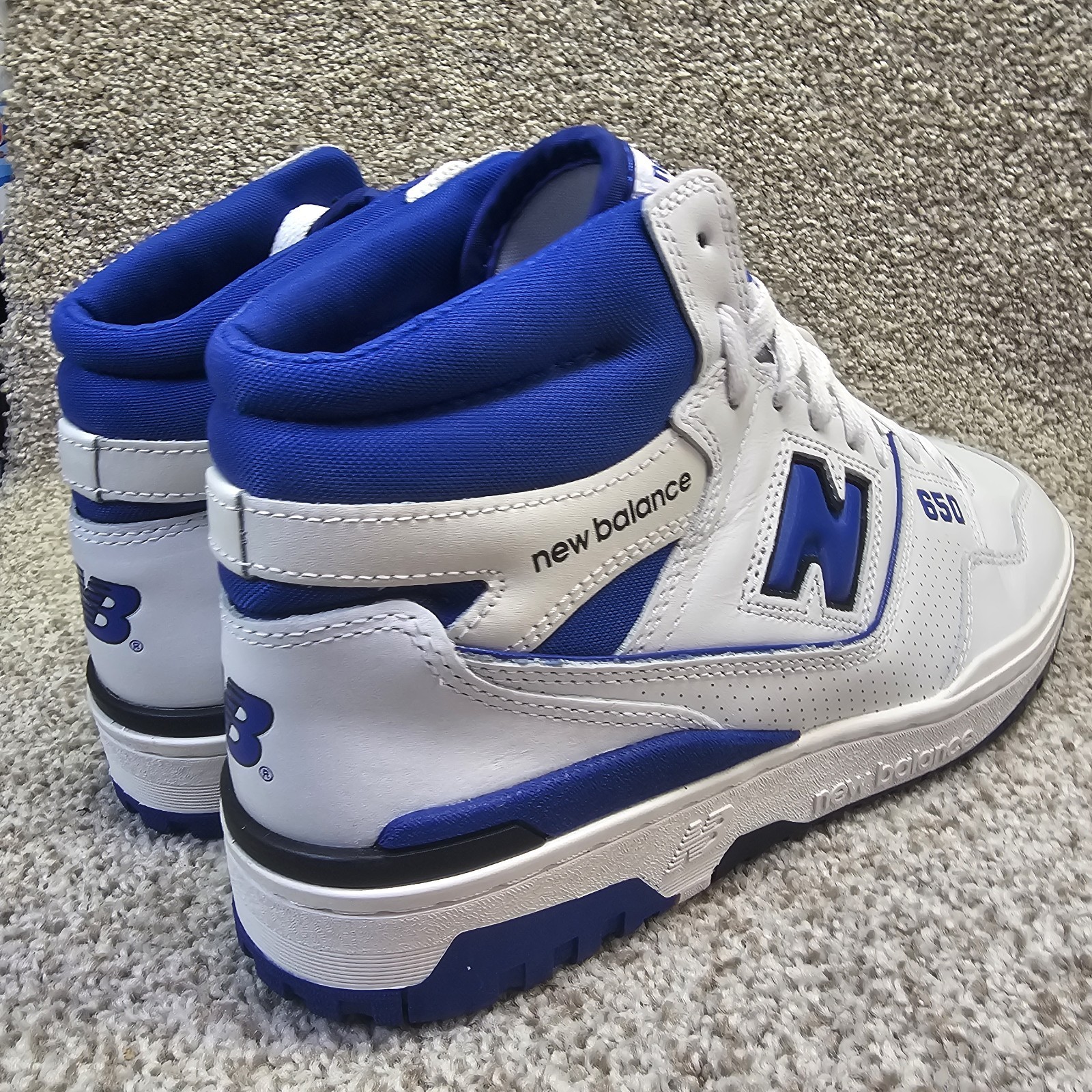 New Balance 650 Men 9.5 BB650RWN White Blue High Top Ortholite Basketball Shoes  thumbnail 6