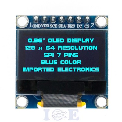 0.96  SPI Serial 128X64 OLED LCD LED Display Module 128*64 BLUE SSD1306 Arduino