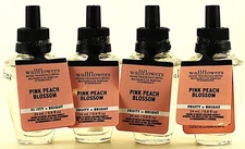 4 - Bath & Body Works PINK PEACH BLOSSOM Wallflowers Home Fragrance Oil Refills