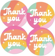 Thank You Stickers - Rainbow Star Thank You Stickers for Small Business 480Pc...