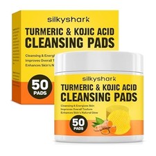 50 Pack Turmeric and Kojic Acid Exfoliating Cleansing Pads For Face Ex 07/2028