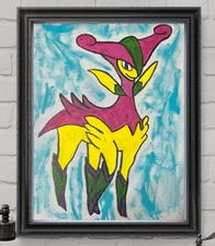 Abstract Expressionism Pokemon Art "Virizion" 11x14 Canvas Design Home Art
