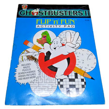 Ghostbusters II Flip N Fun Activity Pad Puzzles Mazes Riddles Vintage 1988 Flaws