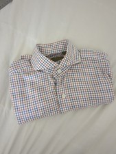 Phineas Cole Paul Stuart Long Sleeve Button Shirt Check Multi Cufflinks Sz 14.5