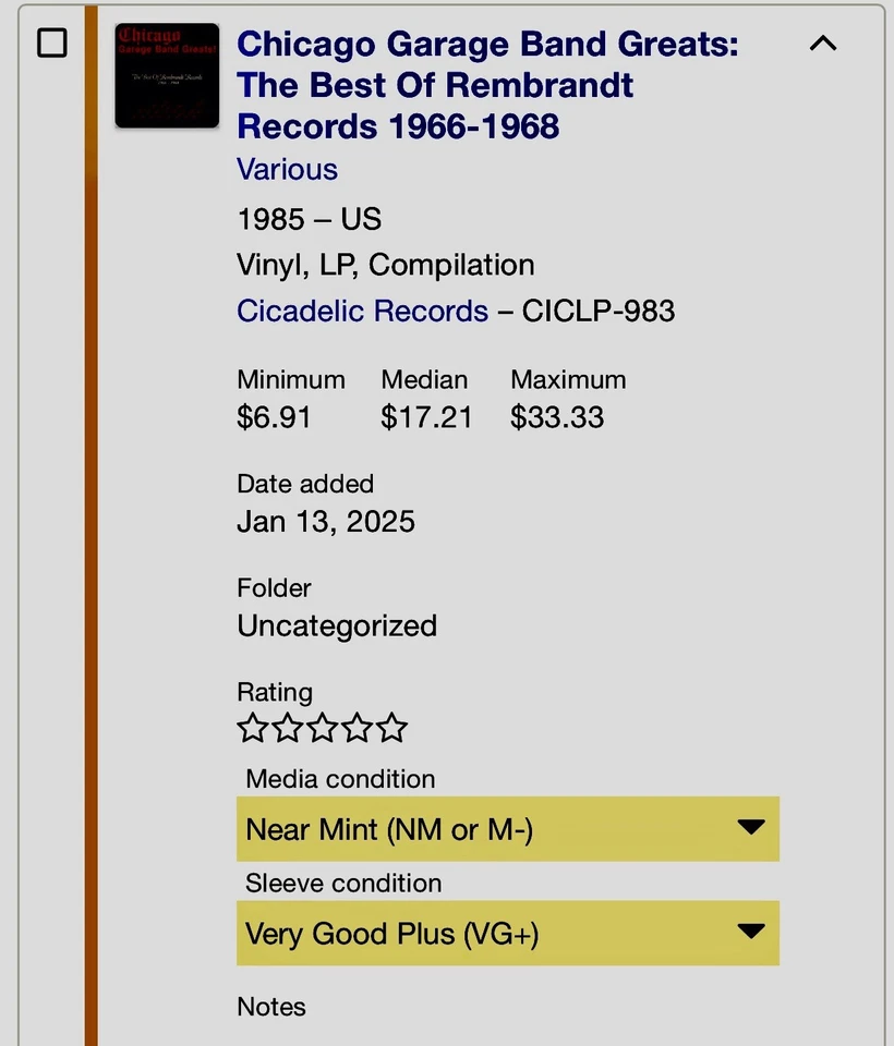 “THE BEST OF REMBRANDT RECORDS 1966-1968” Chicago Garage Bands Greats NM/VG+ - Image 2 of 4