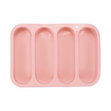 Beeswax Candle Mould,16.9cm x 24cm 4Grids Oval Reusable Module  Pink