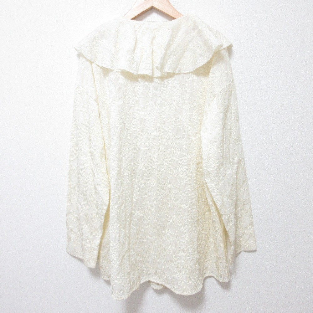 AMERI 2-Way Embroidery Ruffle Blouse, Long Sleeve… - image 2