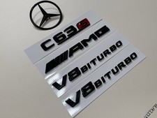 Gloss Black Rear Star & Badges F/ Mercedes C63s AMG W205 Saloon 2015+