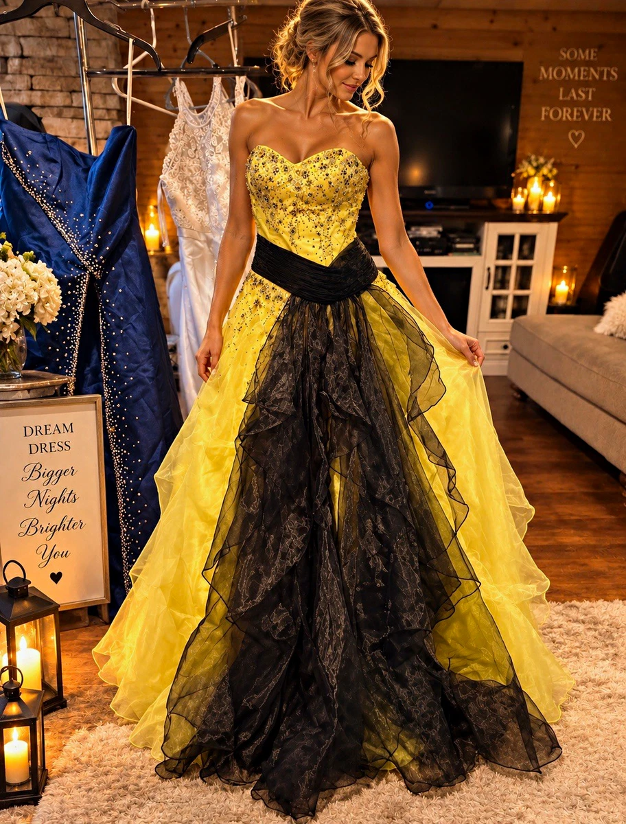Beaded Yellow Dresses for Women for sale