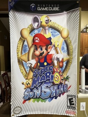 Super Mario Sunshine 5ft Flag Nintendo Gamecube 2002 Banner Poster