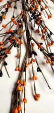 Country Primitive Pip Berry Garland Orange & Black 4.5 Foot