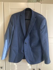 Next Menโs Blue Suit Jacket 40S and Trousers 34S
