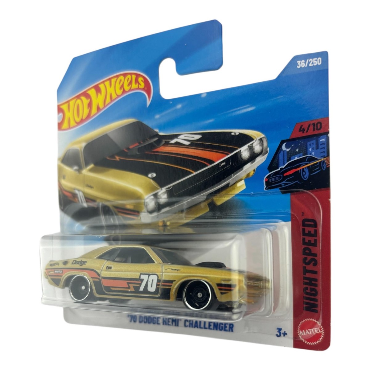 Hot Wheels '70 Dodge Hemi Challenger [Gold] Night Speed 1:64 Scale