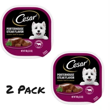 ( 2 Pack ) Cesar Classic Loaf in Sauce Porterhouse Steak Wet Dog Food, 3.5 oz