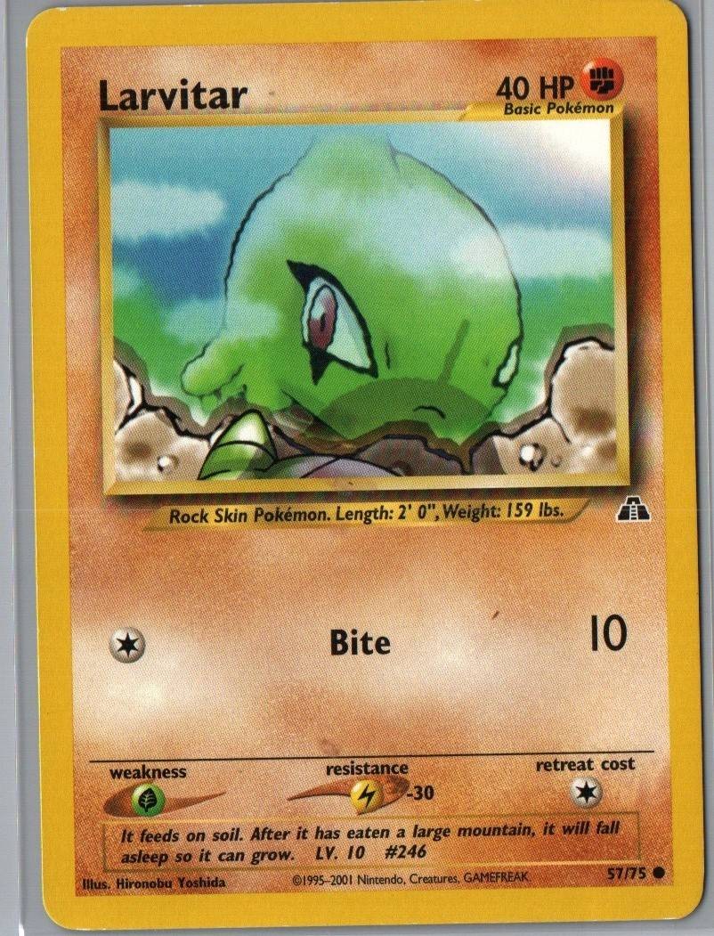 Larvitar 57/75 Common Neo Discovery Pokemon Unlimited Lightly Played