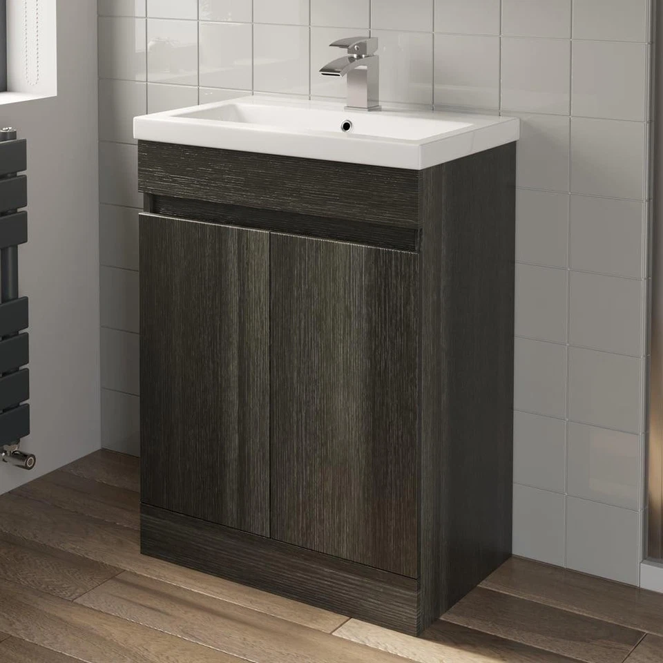 Bathroom Furniture Basin Sink Vanity Toilet WC Unit Tall Cabinet Charcoal Grey