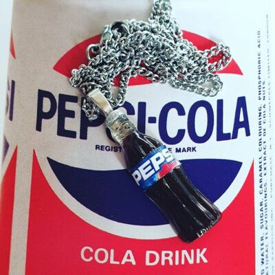Einzigartige PEPSI FLASCHE HALSKETTE Miniatur COCA COLA Soda GETRÄNK Cool POP Retro COKE