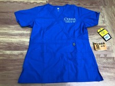 New Cerna Homecare Hospital Scrubs Nurse Blue Small S Medical Pocket Shirt   N3