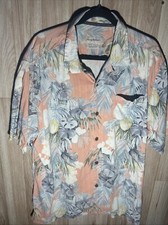 Tommy Bahama Men  s XL Silk Pink Floral Hawaiian Button Up Shirt
