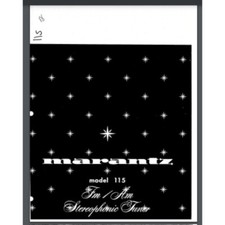 Marantz Model 115 AM FM Stereophonic Tuner Owner manual 22 pages