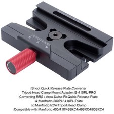Adapter für Arca Kameraplatte zur Manfrotto RC4 808RC4 Stativkopf Klemmhalterung