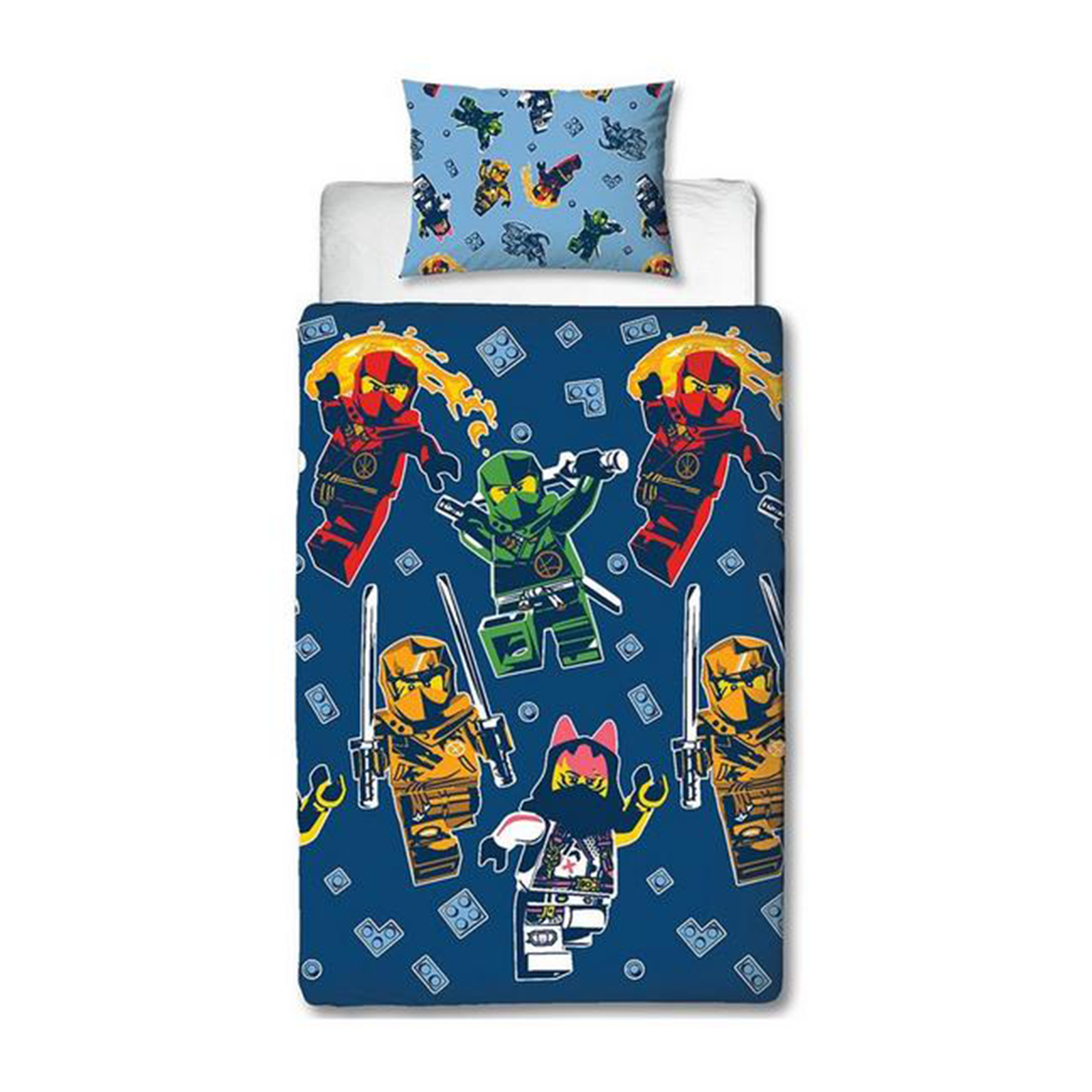 Lego Single Duvet Cover & Pillowcase Set Ninjago True Kids Reversible