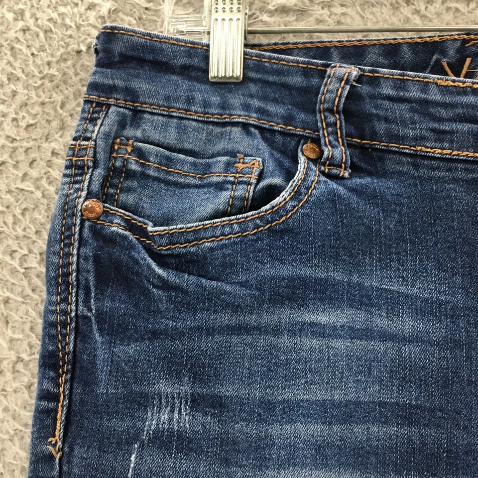 Vanity Skinny Jeans Womens 29W/30L (actual 32x29) Blue Denim Cotton Blend Button - Image 4 of 4