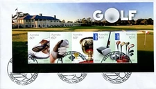 2011 Golf in Australia (Mini Sheet) FDC - Port Hedland WA 6721 Pictorial PMK