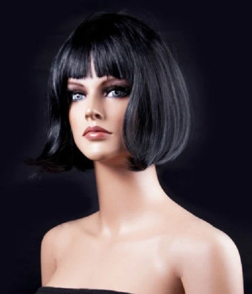 Lady Girl Bob Wig Women s Short Straight Bangs Synthetic Wigs