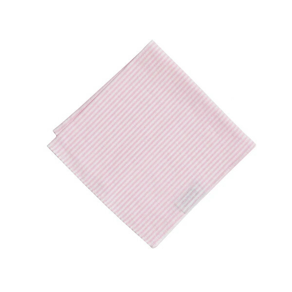 Pañuelo de bolsillo hombre  rayas oxford rosa y blanco fino