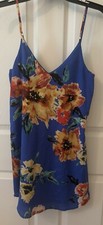 Size XS LULUS Blue Floral Fully Lined Mini Dress EUC