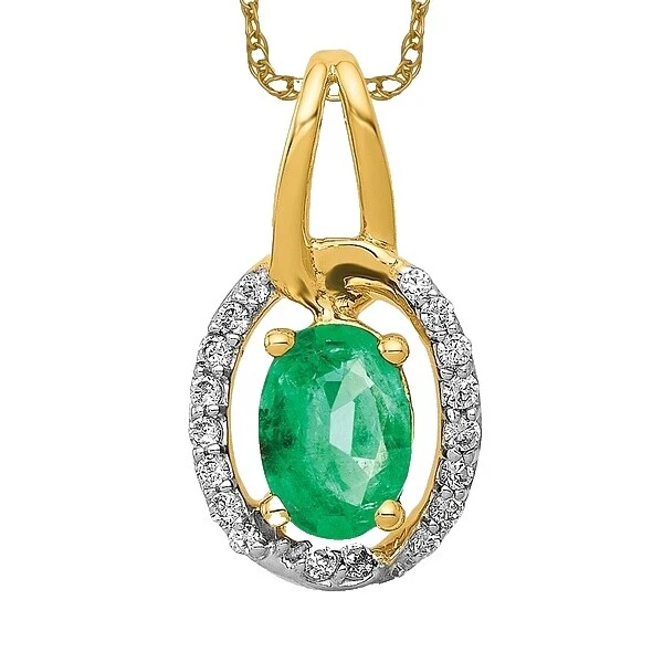 Esmeralda Piedra Cadena Moda Collares y Colgantes