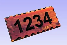 Custom Carved Wood House Number Sign -Red Aromatic Cedar Rustic  Plaque 