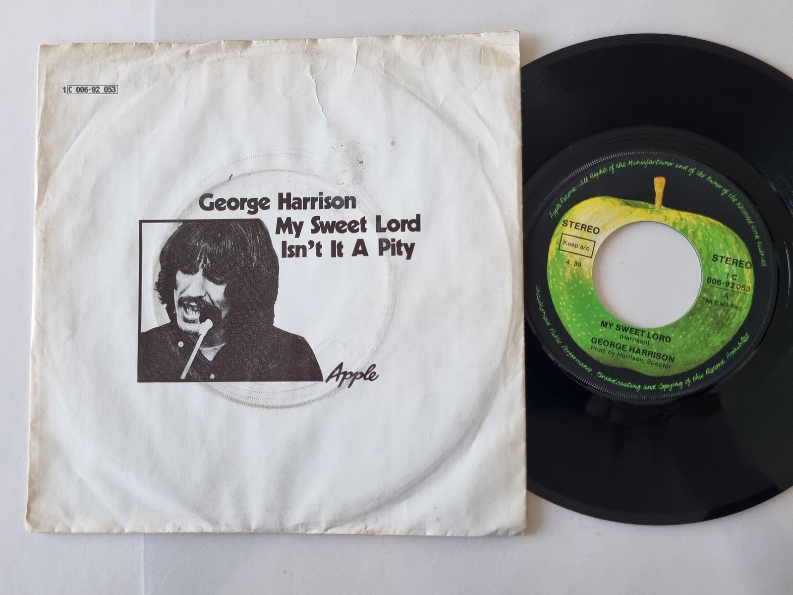 George Harrison - My sweet Lord 7'' Vinyl Germany RARE COVER!!