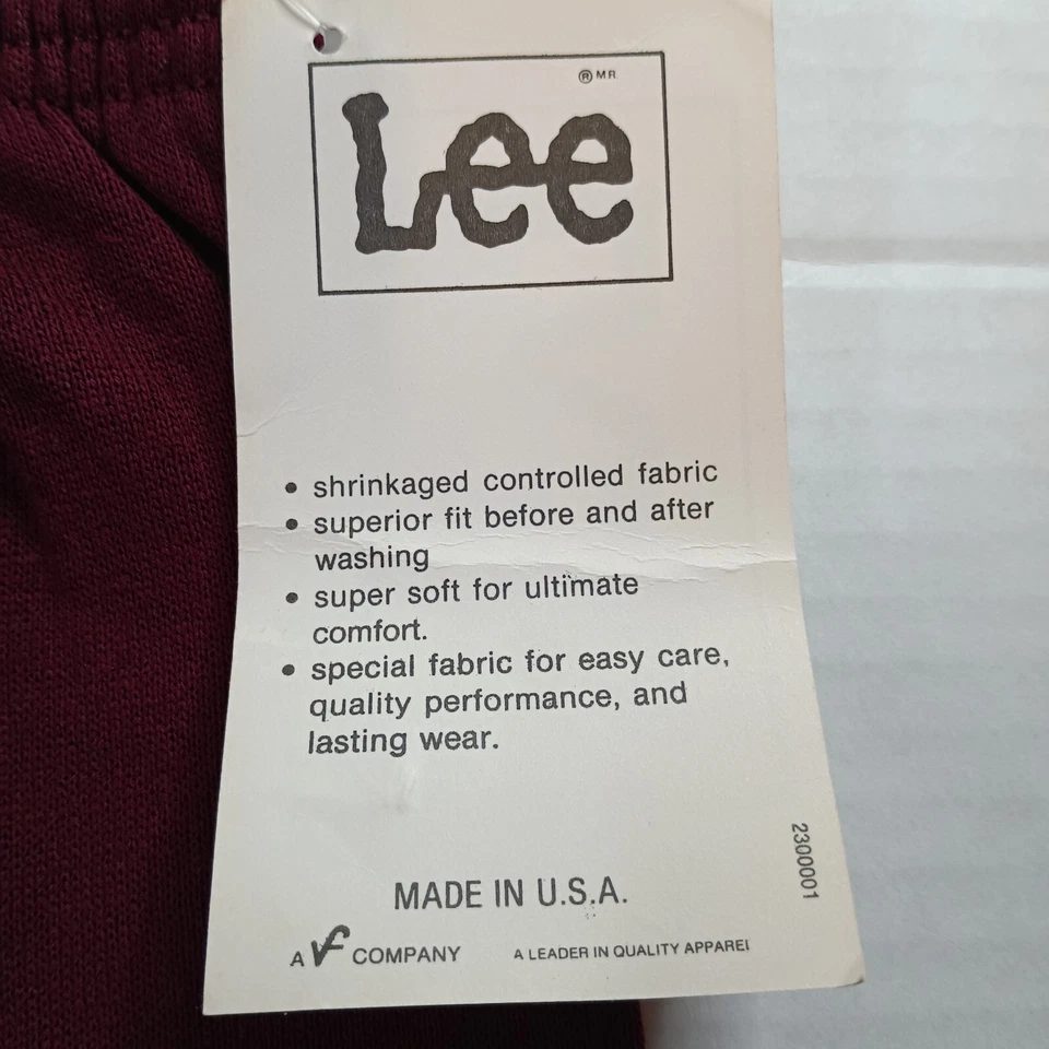 Винтажные тренировочные штаны Lee для мальчиков молодежные большие L бордовые без застежек эластичные на талии - Изображение 4 из 4
