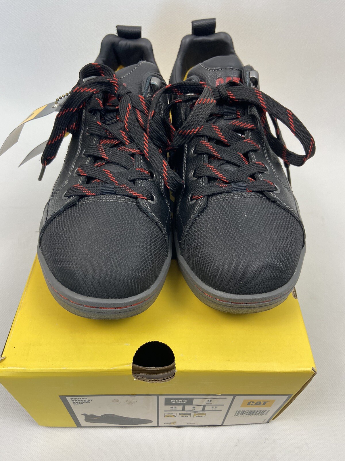 CAT Caterpillar Shoes Men's Size 9.5W Black Steel Toe Non Slip Work Shoes P90192 eBay