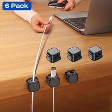 6pcs Magnetic Cable Clips Set Charger Cable Cord Holder Management Organizer