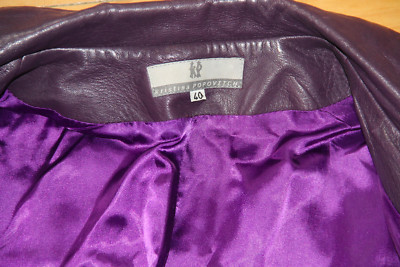 Veste En Cuir D'agneau Violet Kristina Popovitch - Taille 40 - Neuf Sans étiquettes - Rare
