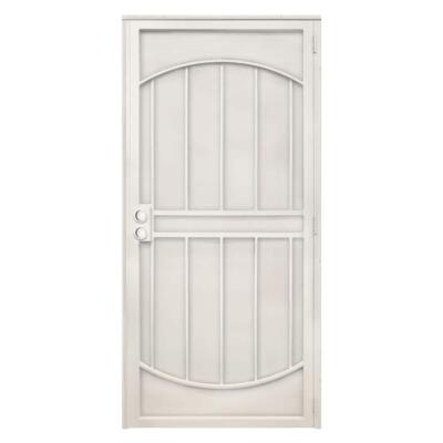 Unique Home Designs Security Door 36''x80'' Expanded Metal Screen Navajo White