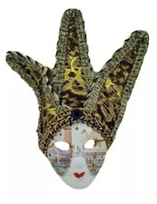 Purple Gold Ceramic Miniature Jollini Venetian Masquerade Mask Italy