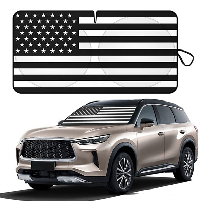 For Lincoln Aviator US Flag Car Windshield Sunshade UV Block Sun Shield Cover