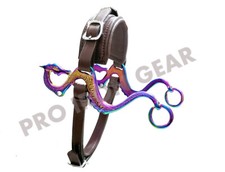 RAINBOW DRAGO Hackamore Bitless Horse Bit English Western Leather BROWN 