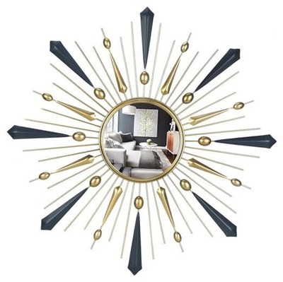 Gold Sunburst Mirror, Sunburst Mirrors for Wall Decor, 27.5''L x 27.5''W