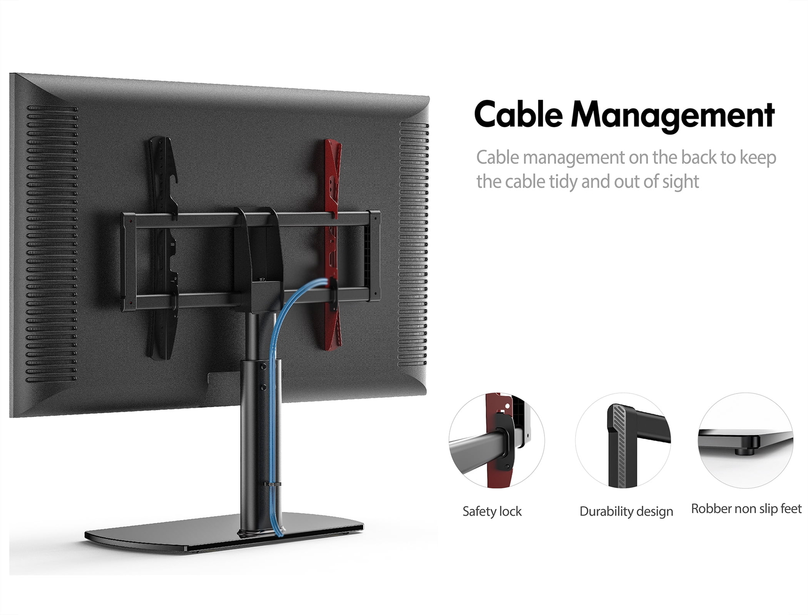 Swivel TV Stand Fitueyes 32-70 inch SONY LG Samsung Apple TVs Tabletop Mount