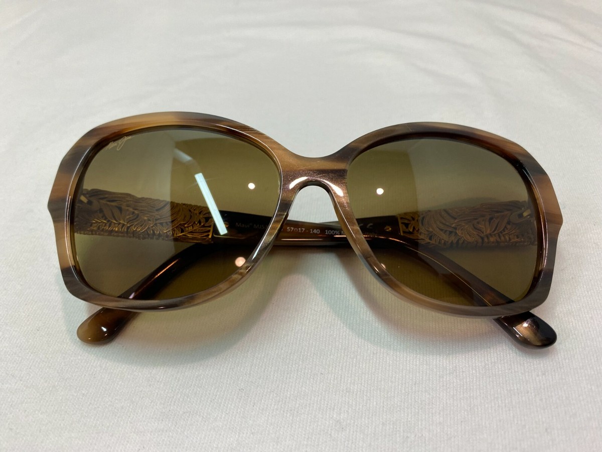 Maui Jim Swaying Palms MJ 530-93 Brown Stripe with 24K Gold FRAME MAUI JIM SWAYING PALMS MJ 530-93 BROWN 24K GOLD BRONZE  main image 2