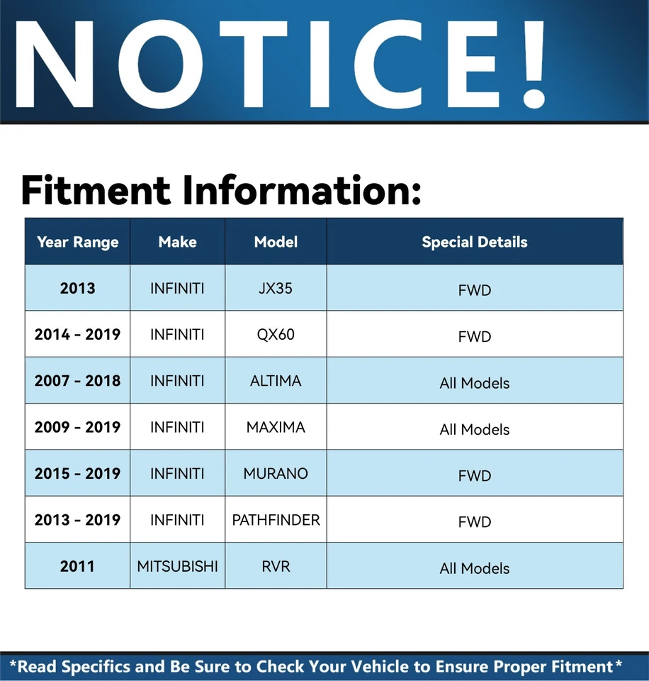 Both (2) REAR Wheel Bearing Hubs for 2009 2010 2011 - 2019 Nissan Altima Maxima - Image 2 of 4